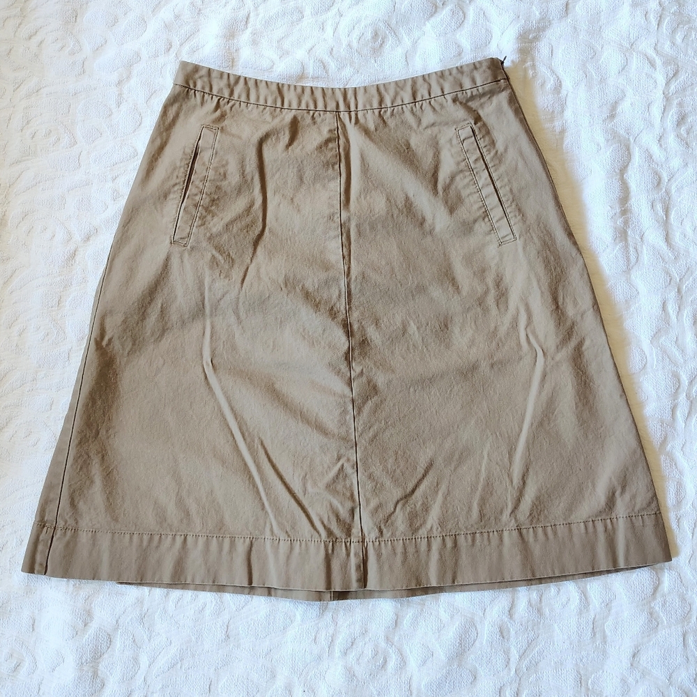 Boden Twill Khaki A Line Skirt 8 R